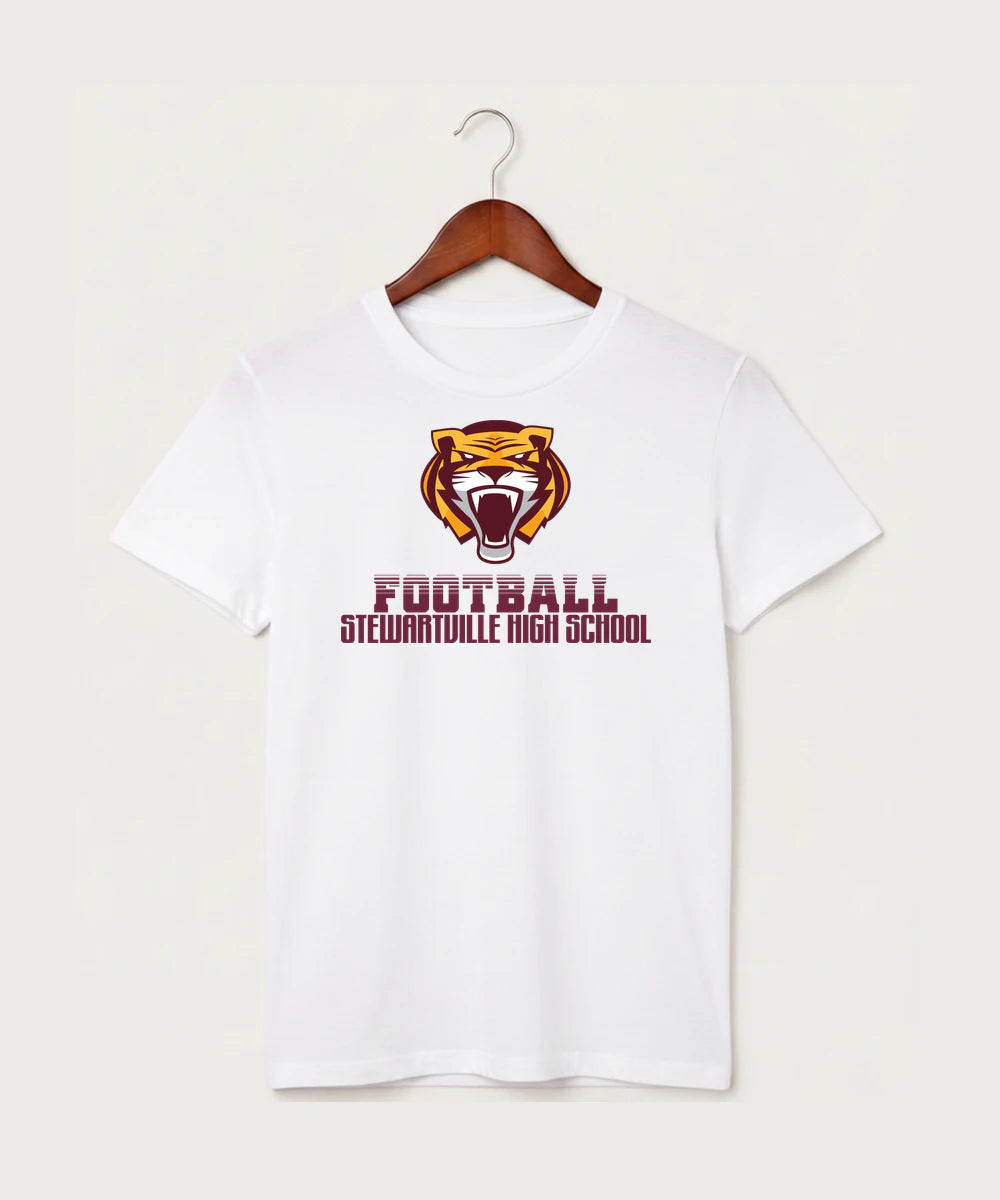 Stewartville High School Football (Boys) - White T-Shirt - Full Front