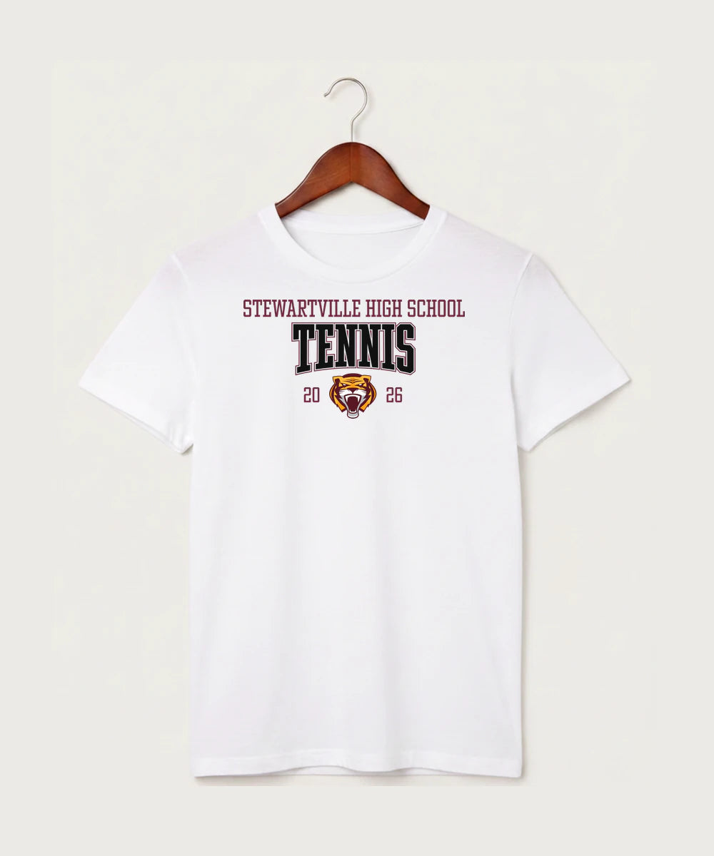 Stewartville High School Tennis (Coed) - White T-Shirt - Full Front
