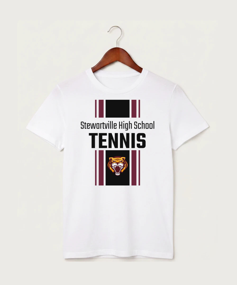 Stewartville High School Tennis (Coed) - White T-Shirt - Full Front