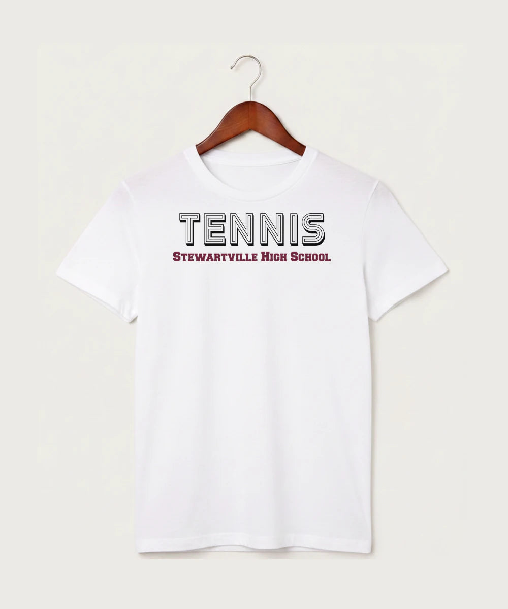 Stewartville High School Tennis (Coed) - White T-Shirt - Full Front