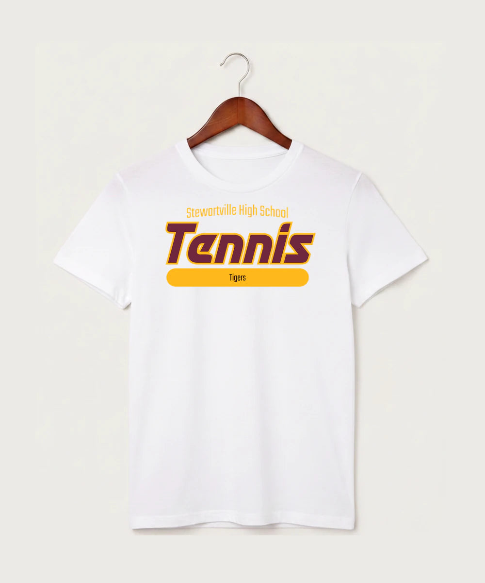 Stewartville High School Tennis (Coed) - White T-Shirt - Full Front