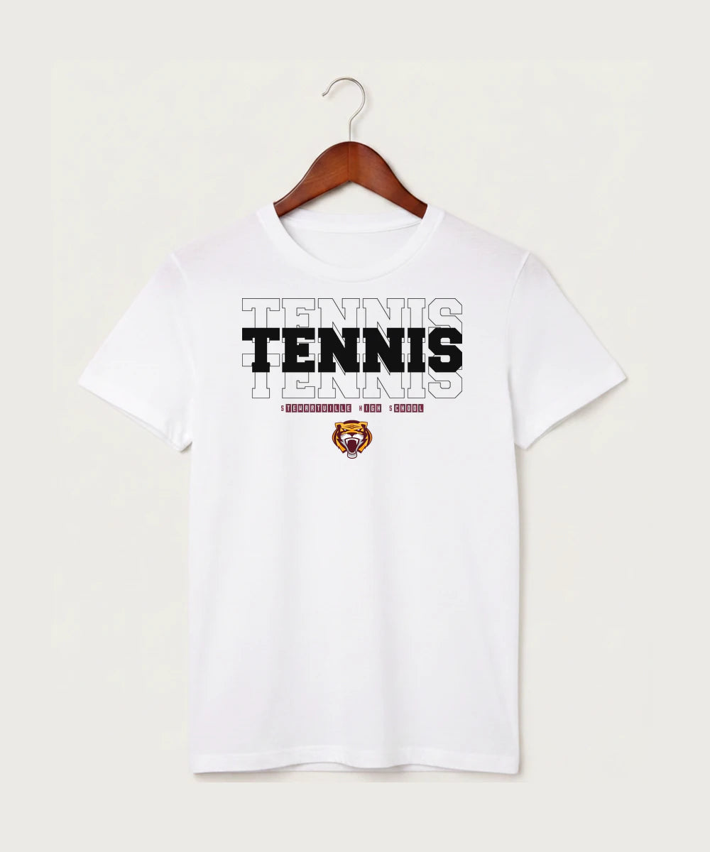 Stewartville High School Tennis (Coed) - White T-Shirt - Full Front