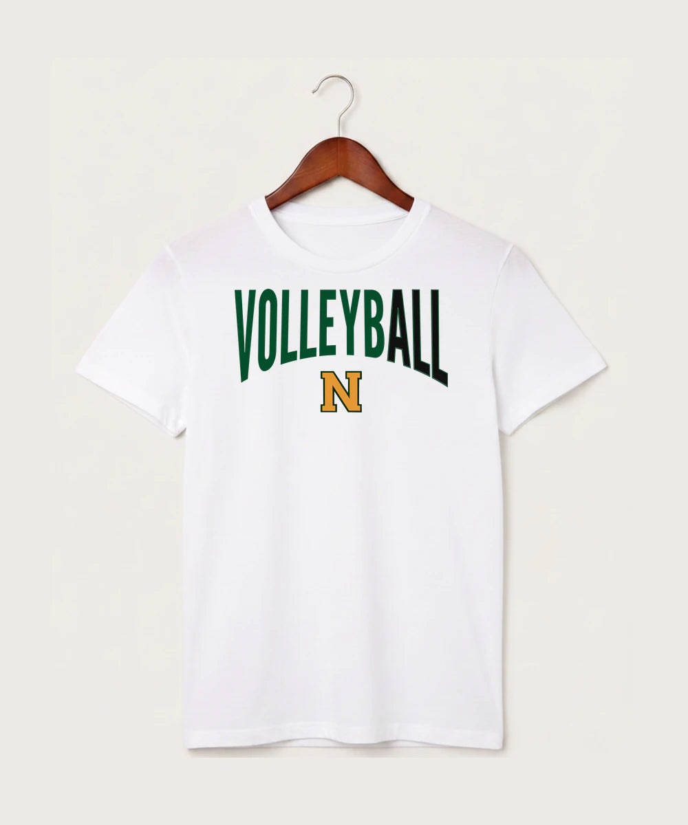 Nevis High School Volleyball (Girls) - White T-Shirt - Full Front