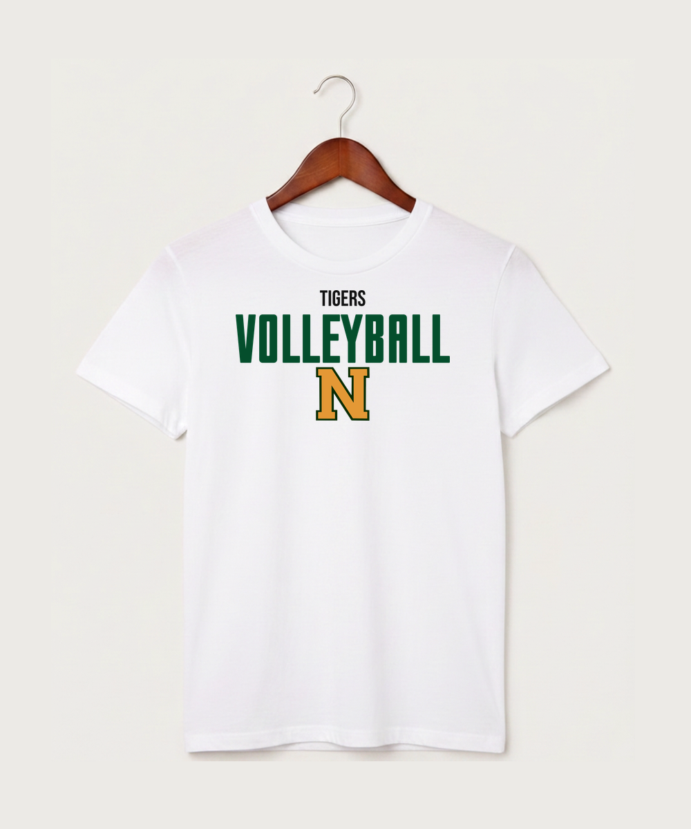 Nevis High School Volleyball (Girls) - White T-Shirt - Full Front