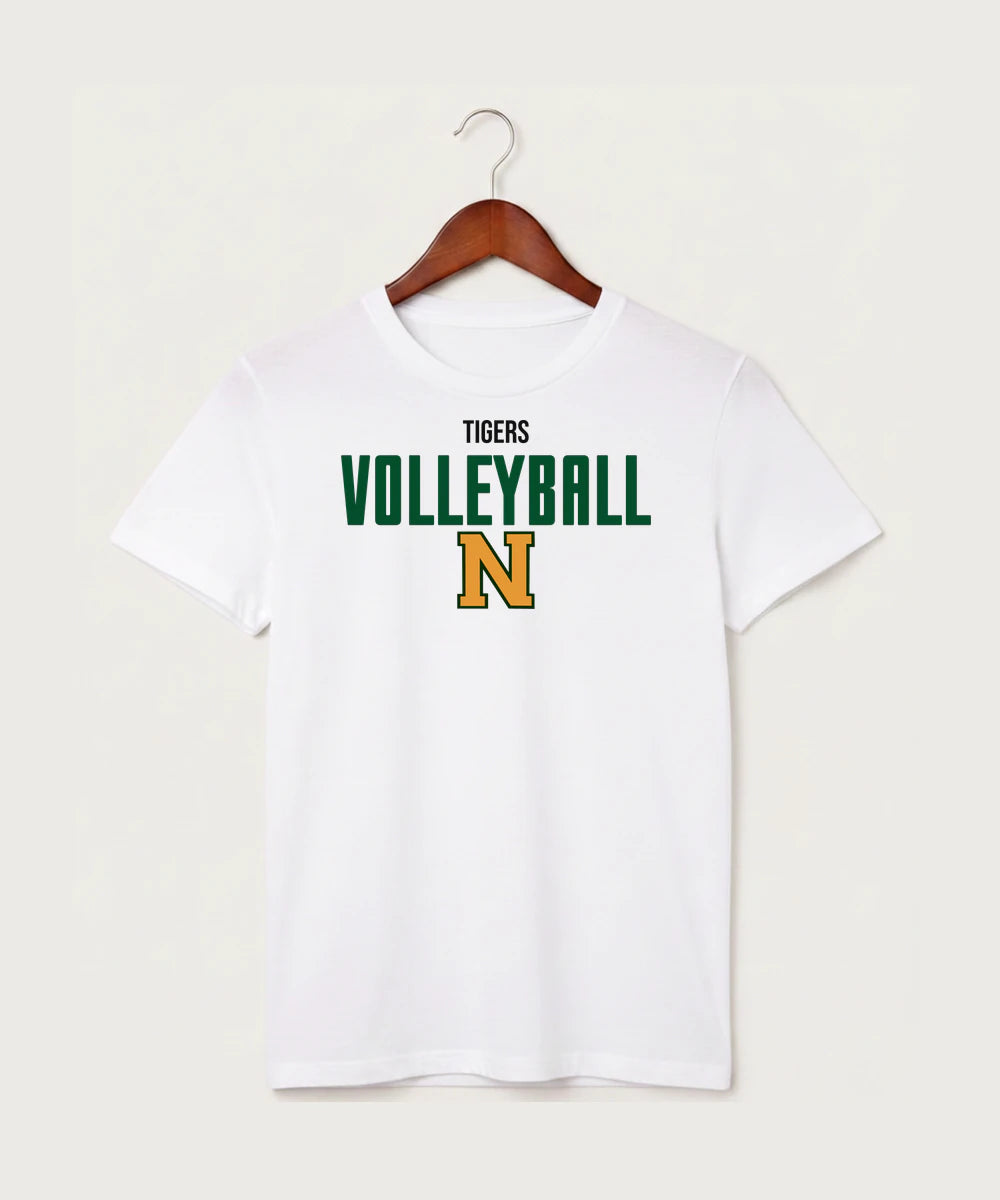 Nevis High School Volleyball (Girls) - White T-Shirt - Full Front