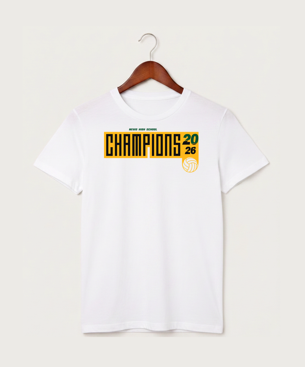 Nevis High School Volleyball (Girls) - White T-Shirt - Full Front