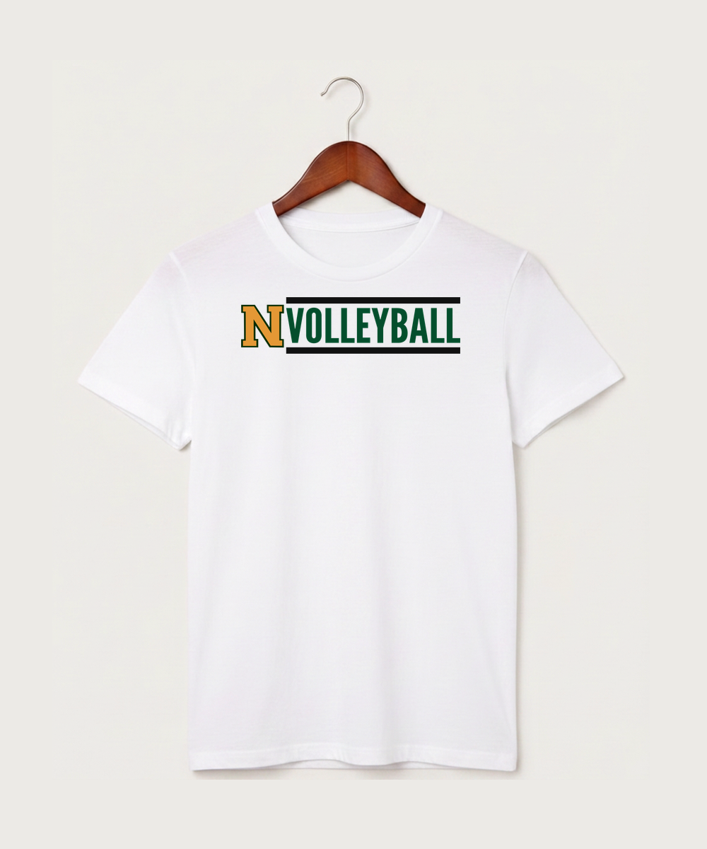 Nevis High School Volleyball (Girls) - White T-Shirt - Full Front