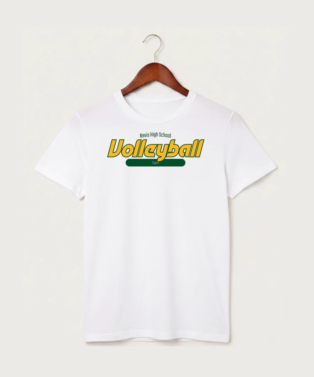 Nevis High School Volleyball (Girls) - White T-Shirt - Full Front