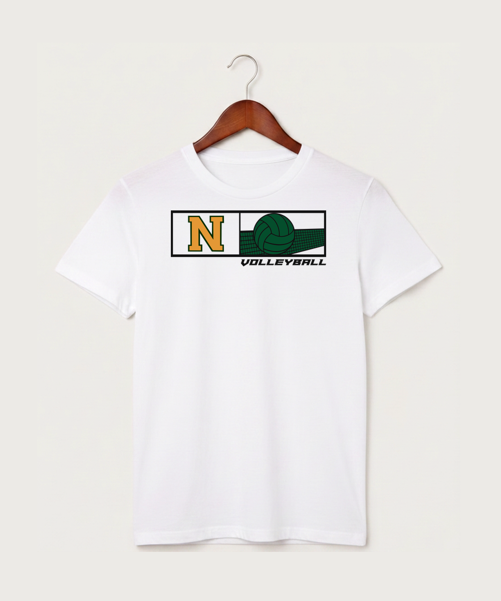 Nevis High School Volleyball (Girls) - White T-Shirt - Full Front