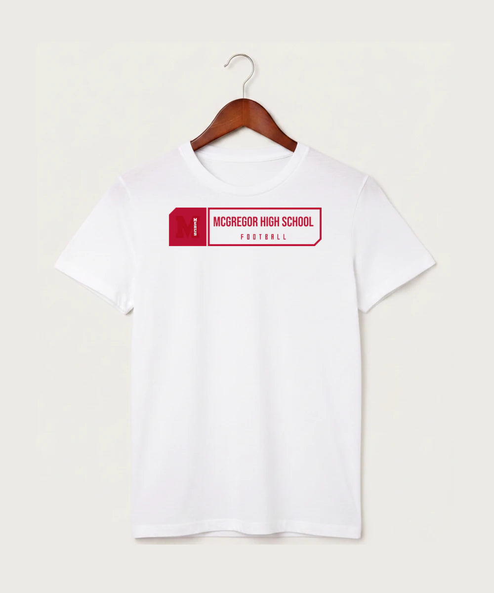 Mcgregor High School Football (Boys) - White T-Shirt - Full Front