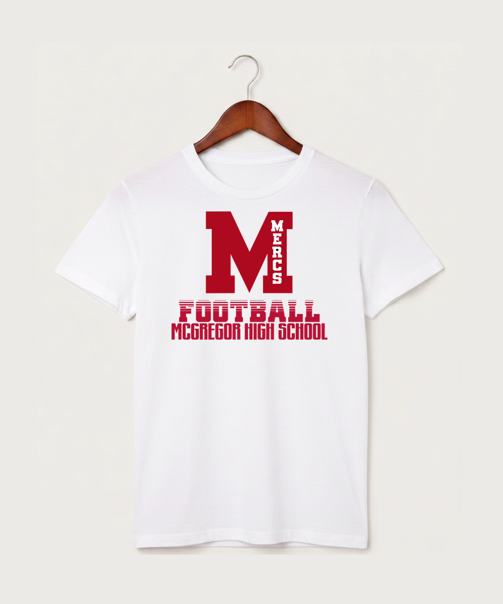 Mcgregor High School Football (Boys) - White T-Shirt - Full Front