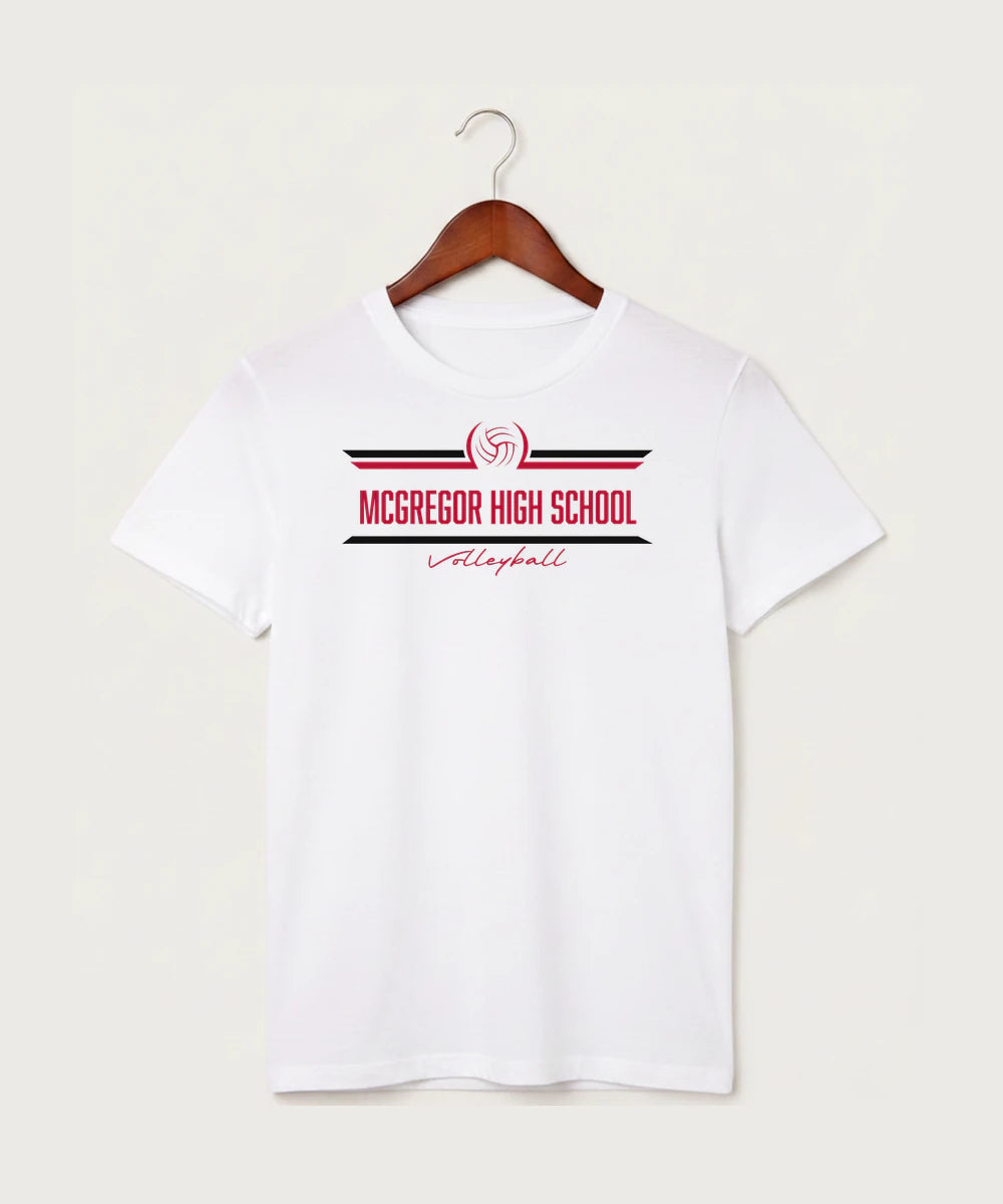 Mcgregor High School Volleyball (Girls) - White T-Shirt - Full Front