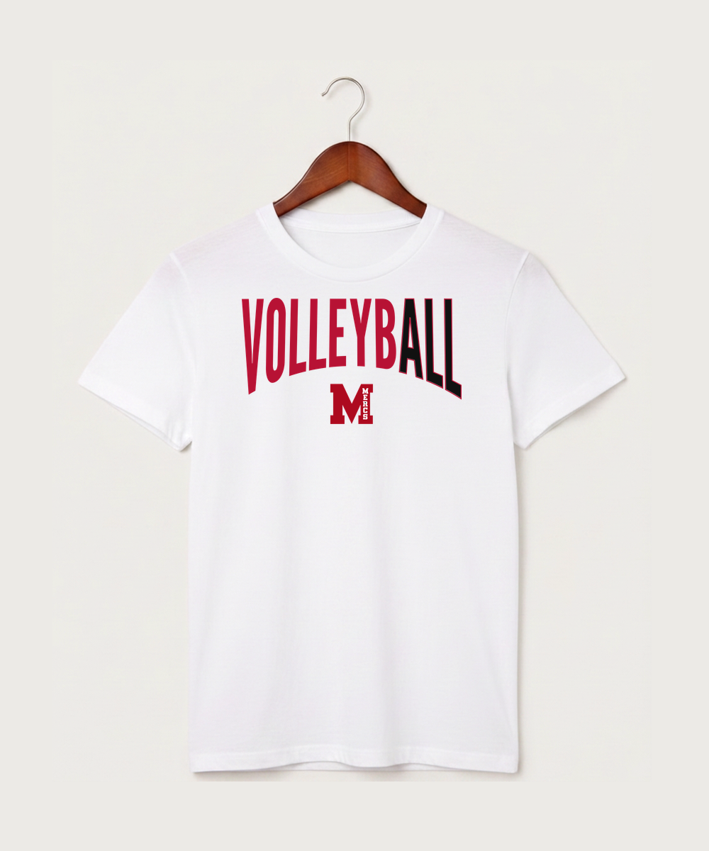 Mcgregor High School Volleyball (Girls) - White T-Shirt - Full Front