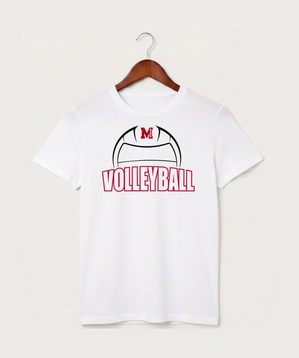 Mcgregor High School Volleyball (Girls) - White T-Shirt - Full Front