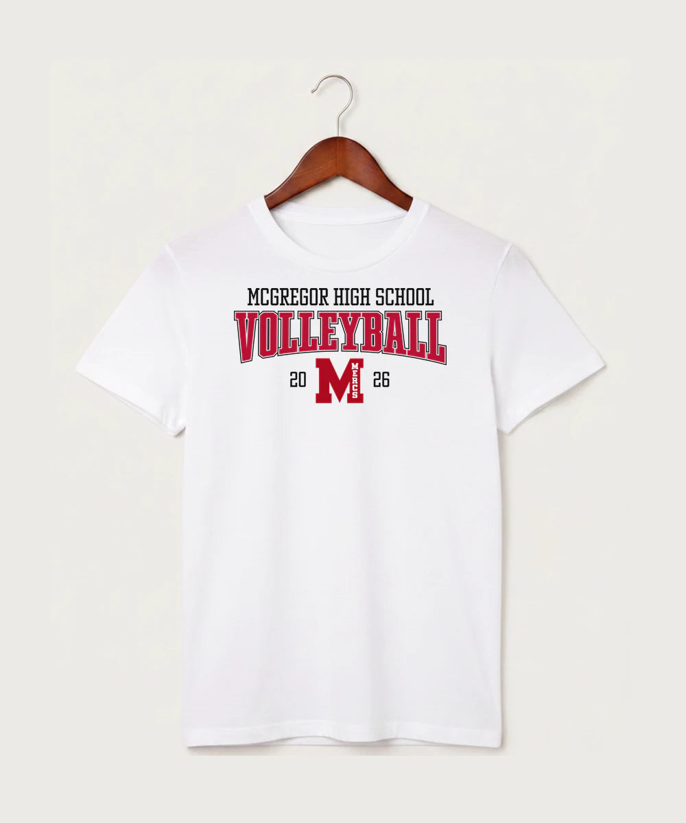 Mcgregor High School Volleyball (Girls) - White T-Shirt - Full Front