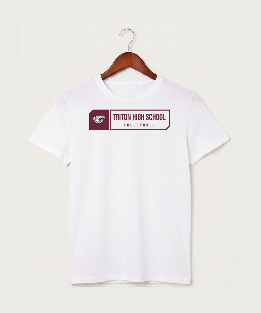 Triton High School Volleyball (Girls) - White T-Shirt - Full Front