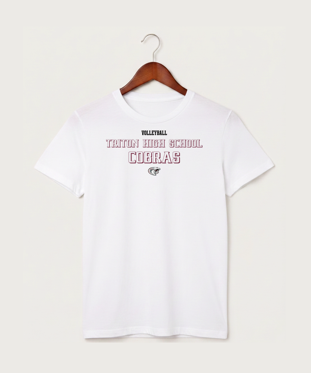 Triton High School Volleyball (Girls) - White T-Shirt - Full Front