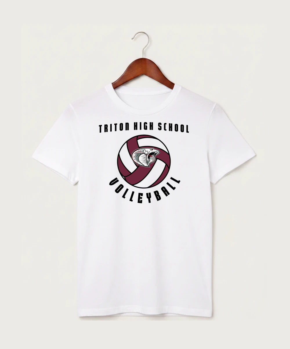 Triton High School Volleyball (Girls) - White T-Shirt - Full Front