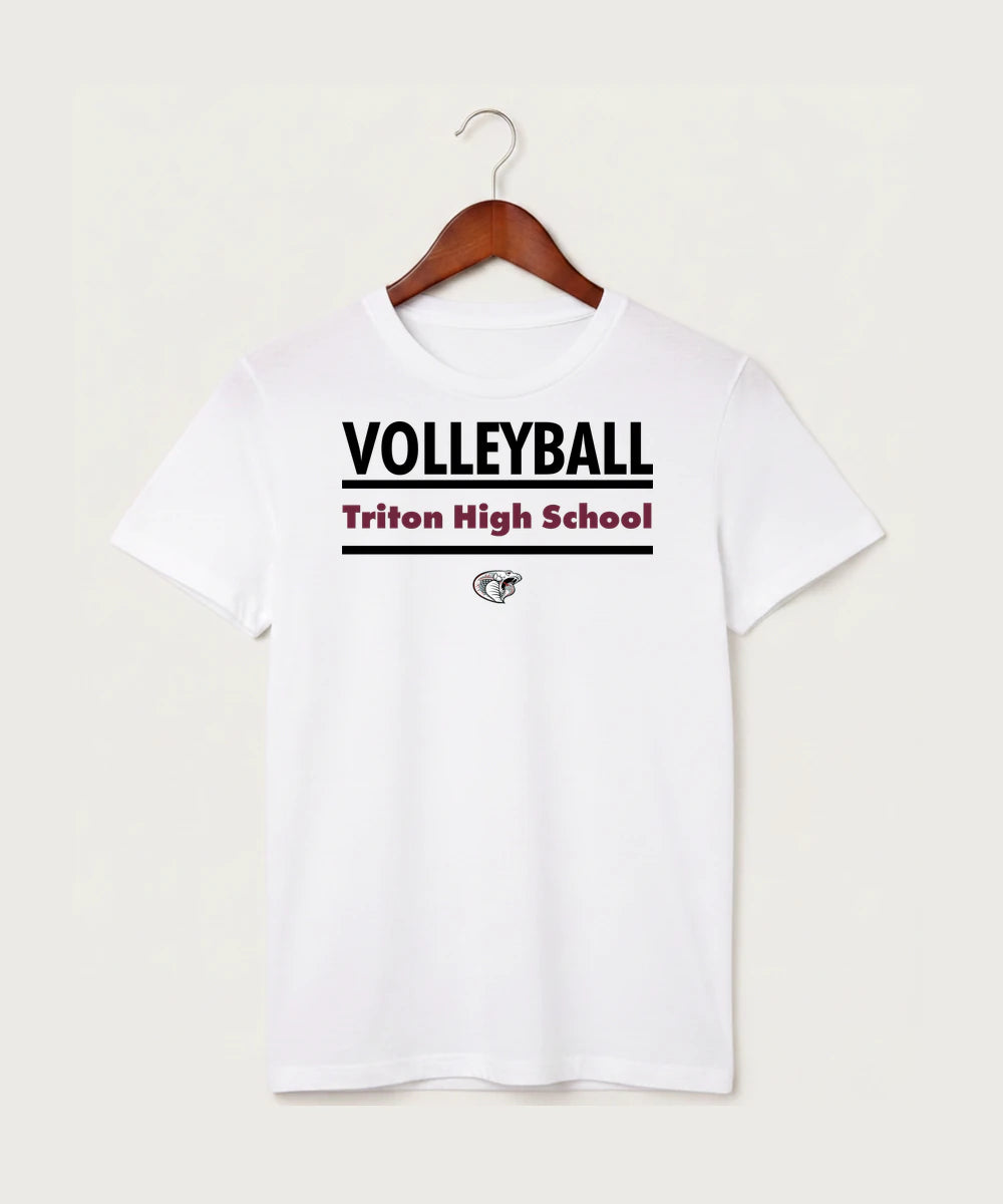 Triton High School Volleyball (Girls) - White T-Shirt - Full Front