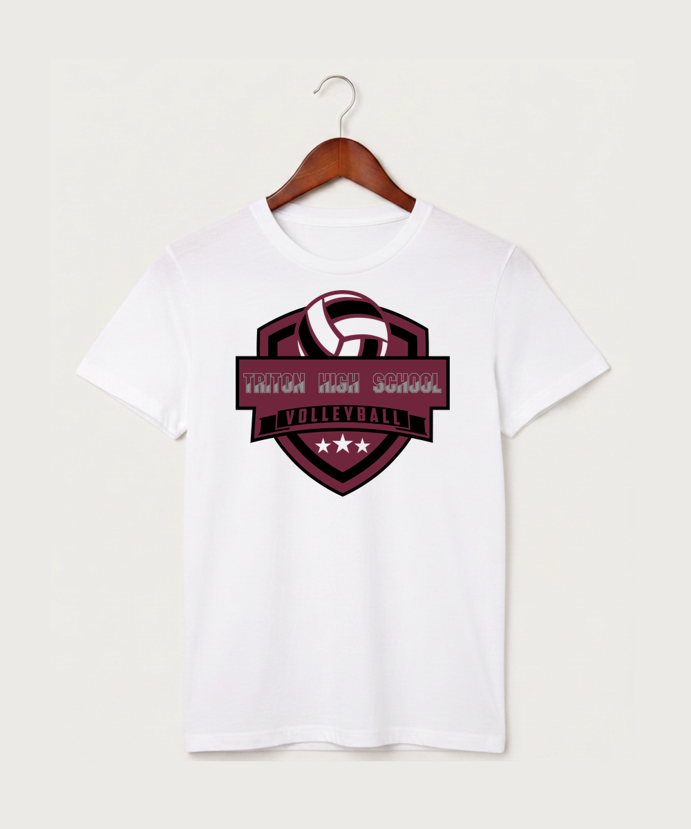 Triton High School Volleyball (Girls) - White T-Shirt - Full Front