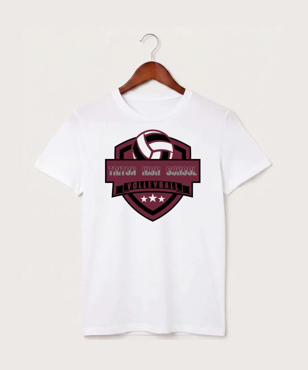 Triton High School Volleyball (Girls) - White T-Shirt - Full Front