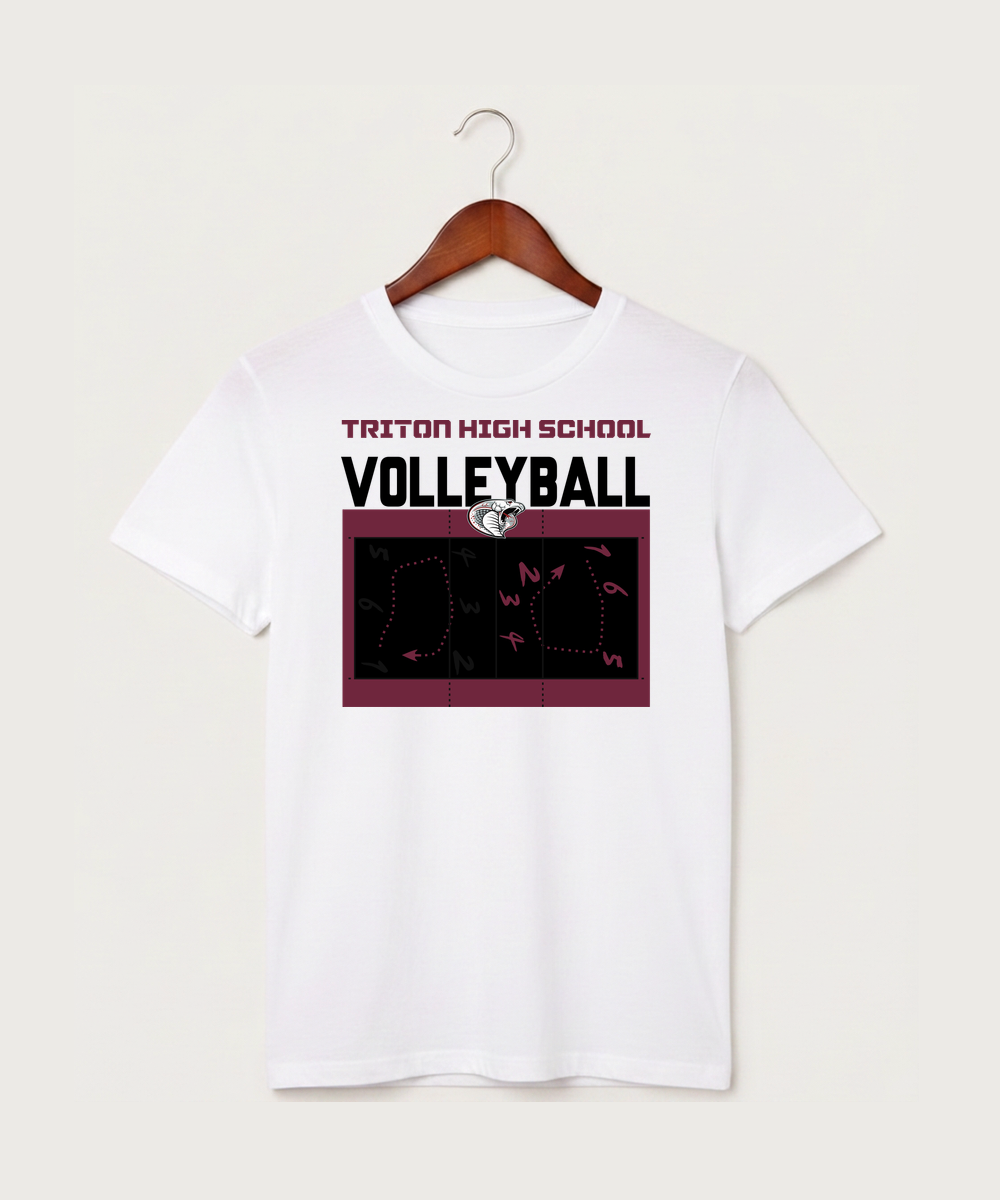 Triton High School Volleyball (Girls) - White T-Shirt - Full Front