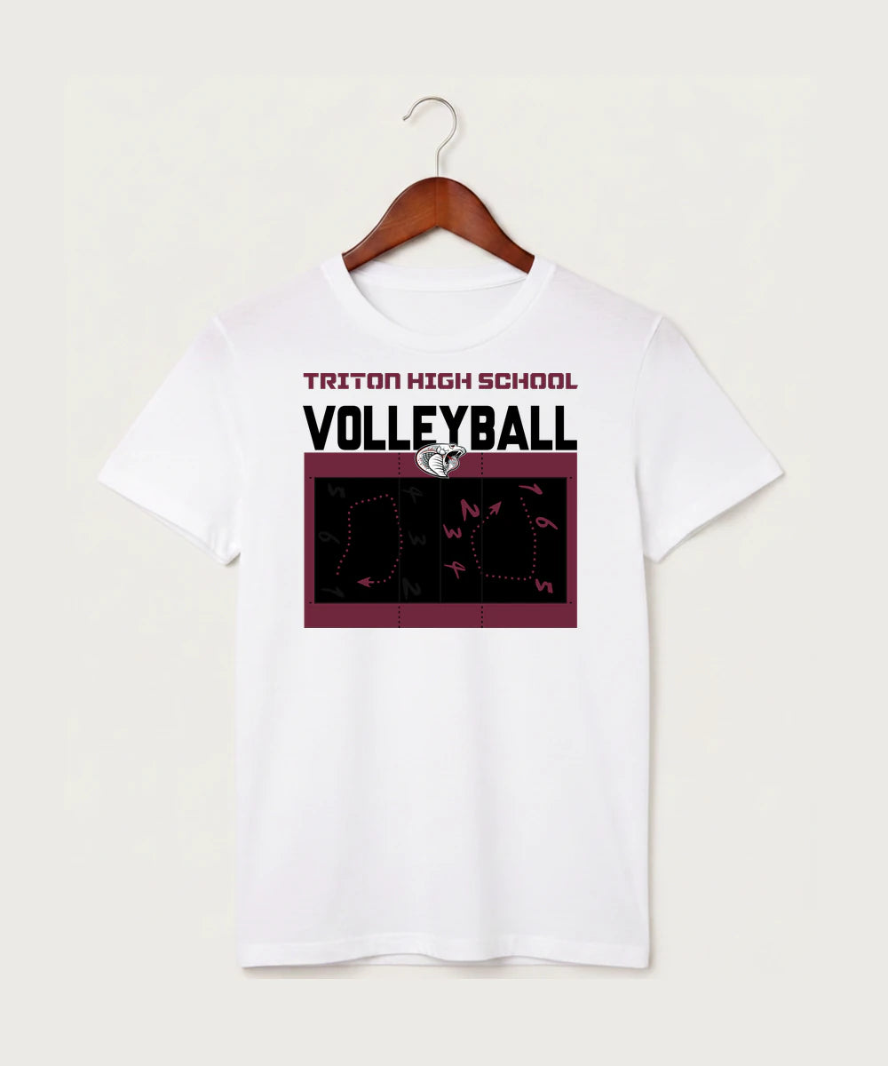Triton High School Volleyball (Girls) - White T-Shirt - Full Front