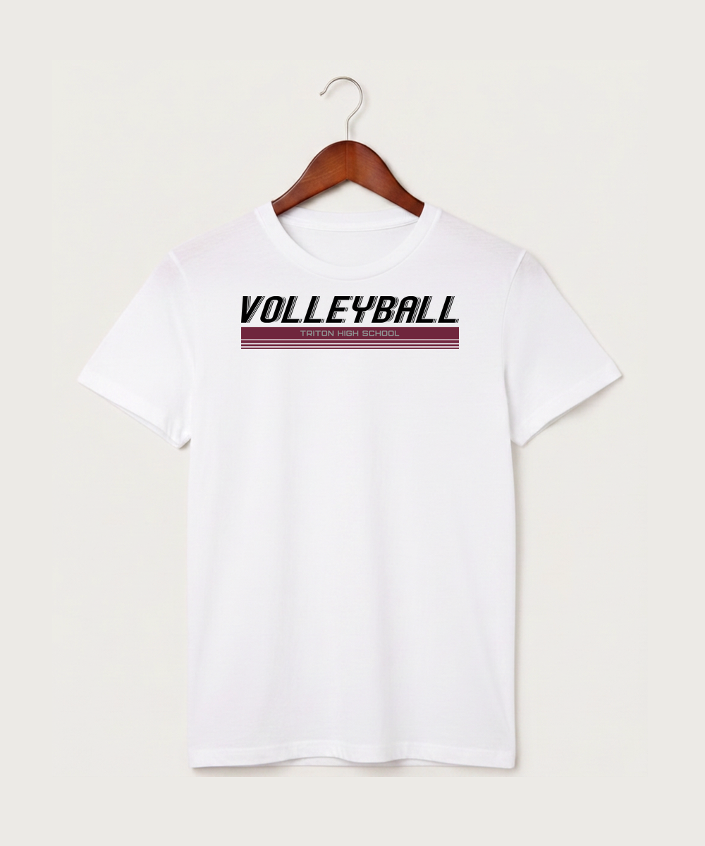 Triton High School Volleyball (Girls) - White T-Shirt - Full Front