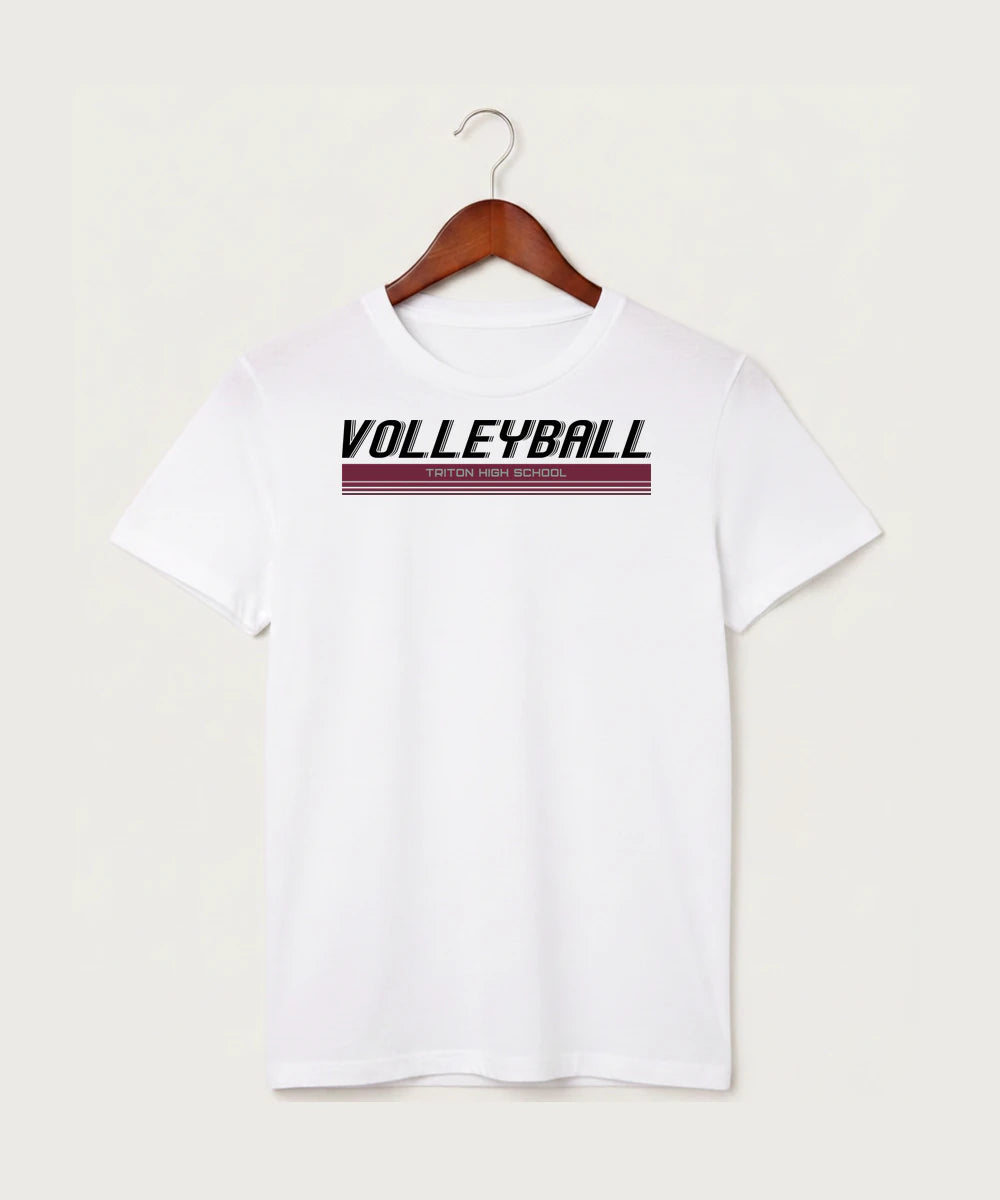 Triton High School Volleyball (Girls) - White T-Shirt - Full Front