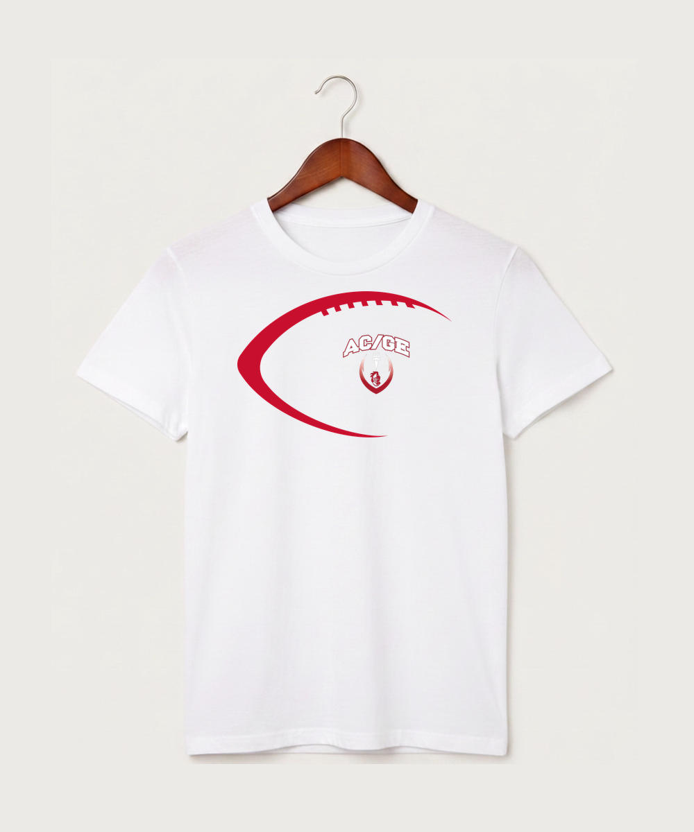 Alden-Conger-Glenville Emmons High School Football (Boys) - White T-Shirt - Full Front