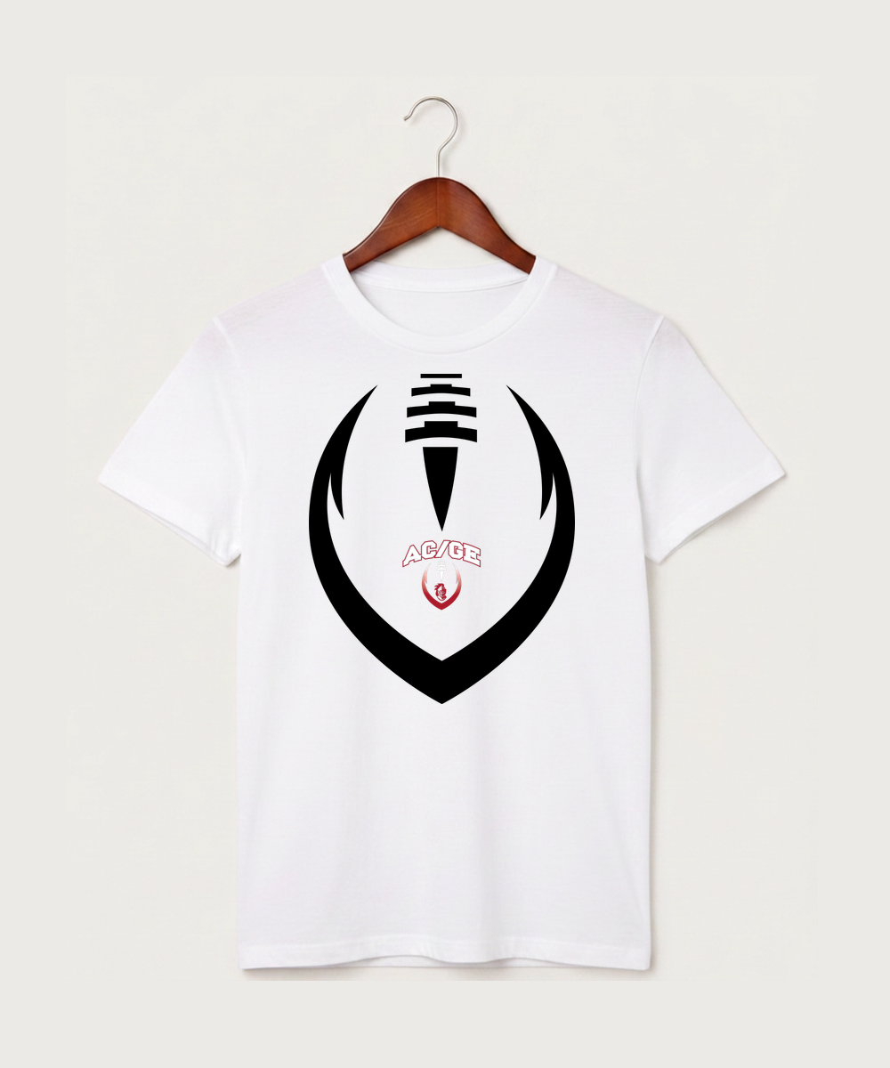 Alden-Conger-Glenville Emmons High School Football (Boys) - White T-Shirt - Full Front