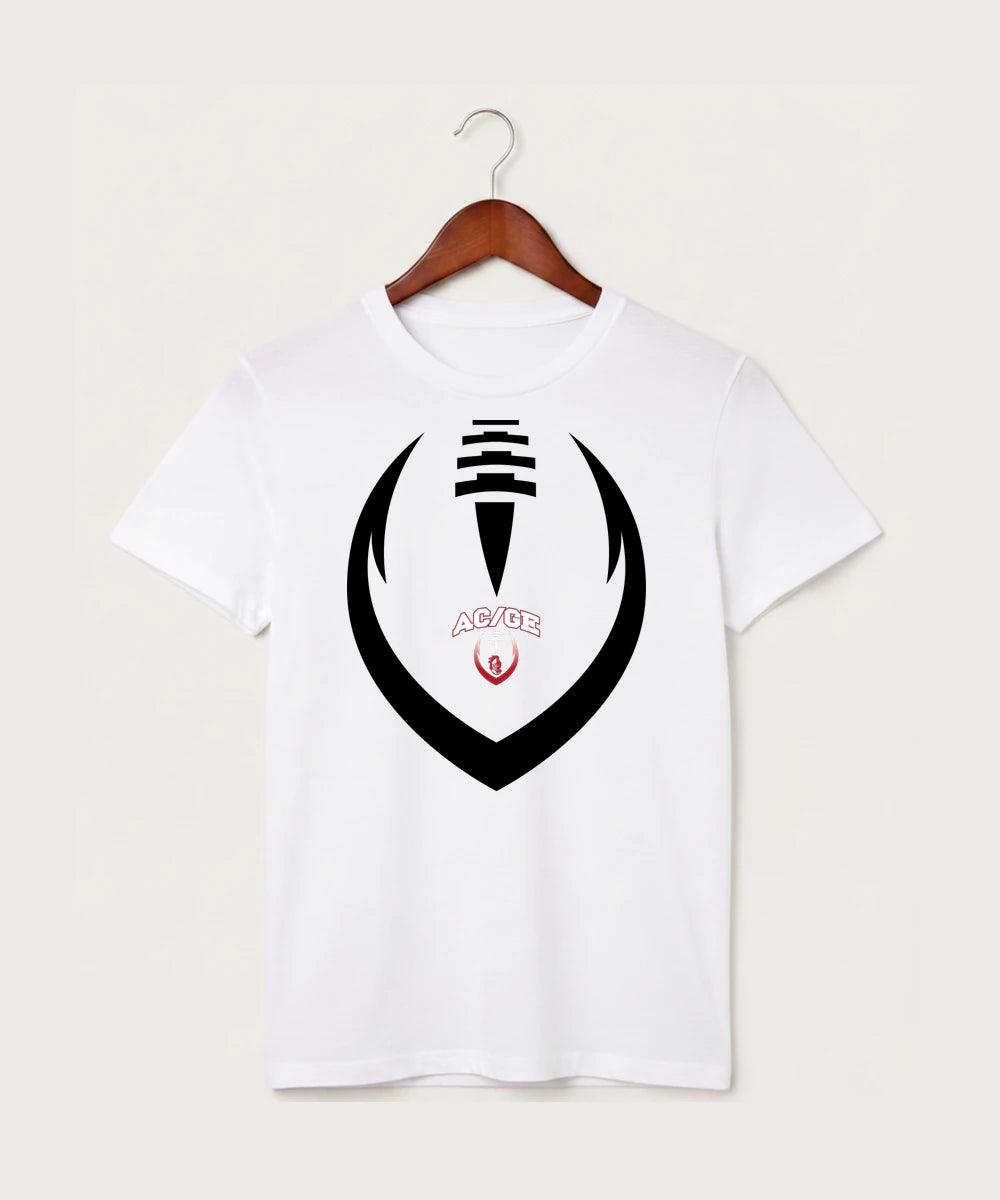 Alden-Conger-Glenville Emmons High School Football (Boys) - White T-Shirt - Full Front