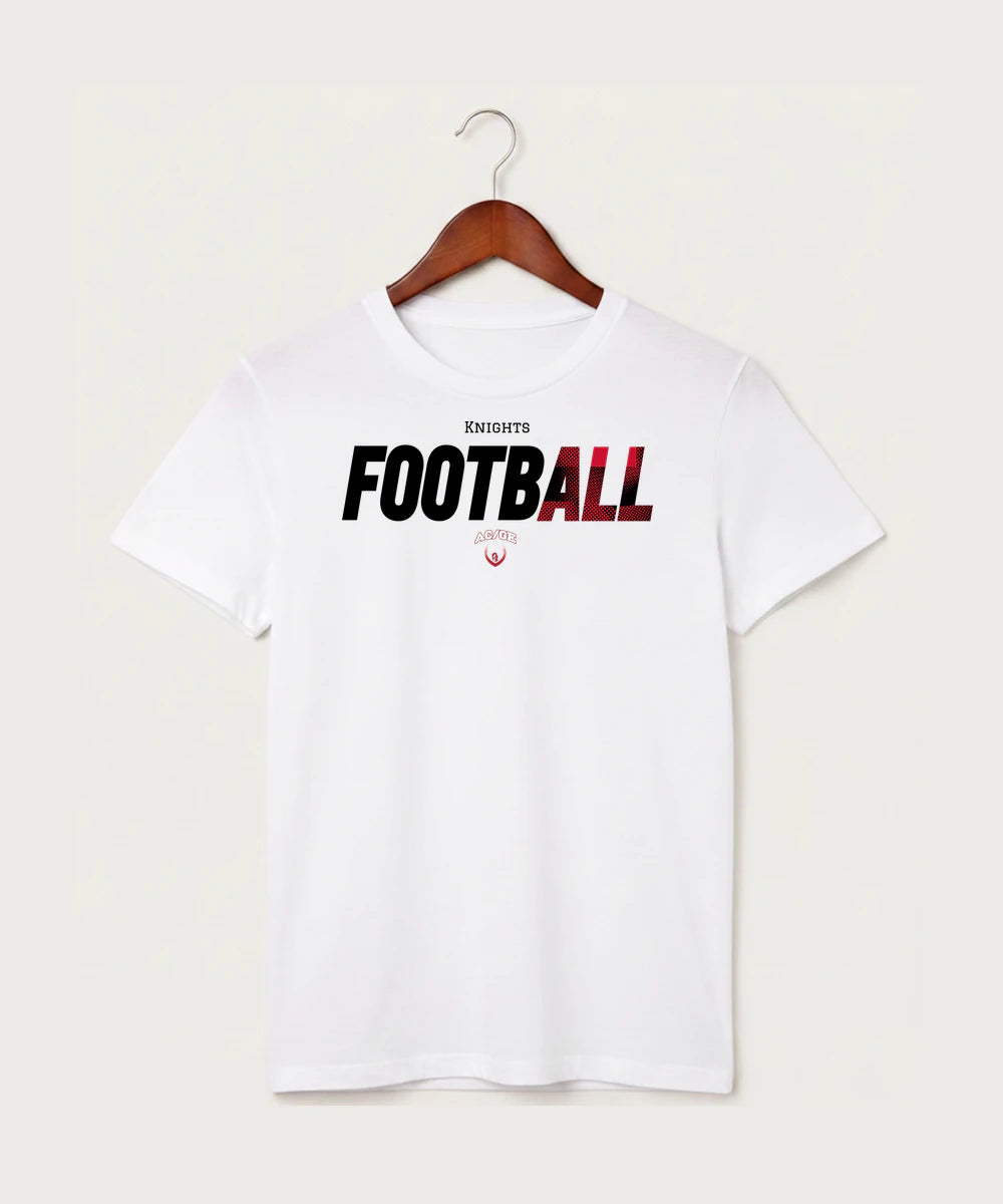 Alden-Conger-Glenville Emmons High School Football (Boys) - White T-Shirt - Full Front