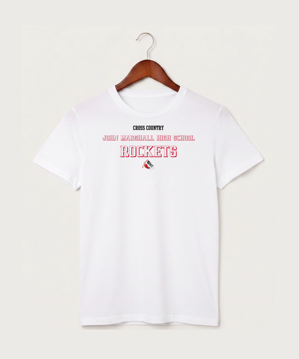John Marshall High School Cross Country (Coed) - White T-Shirt - Full Front