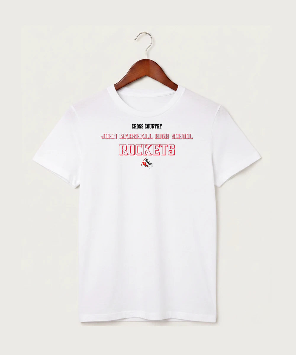 John Marshall High School Cross Country (Coed) - White T-Shirt - Full Front