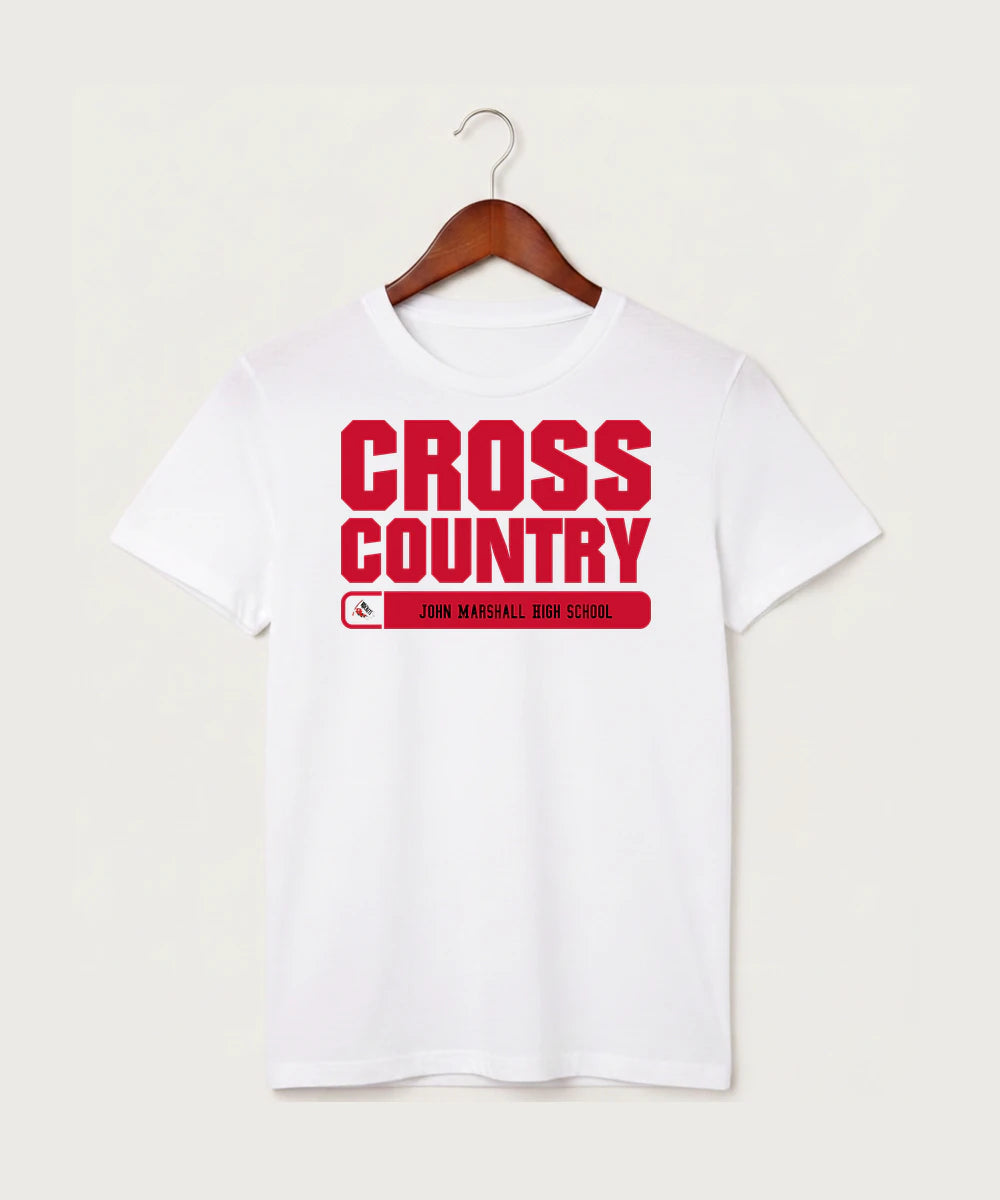 John Marshall High School Cross Country (Coed) - White T-Shirt - Full Front