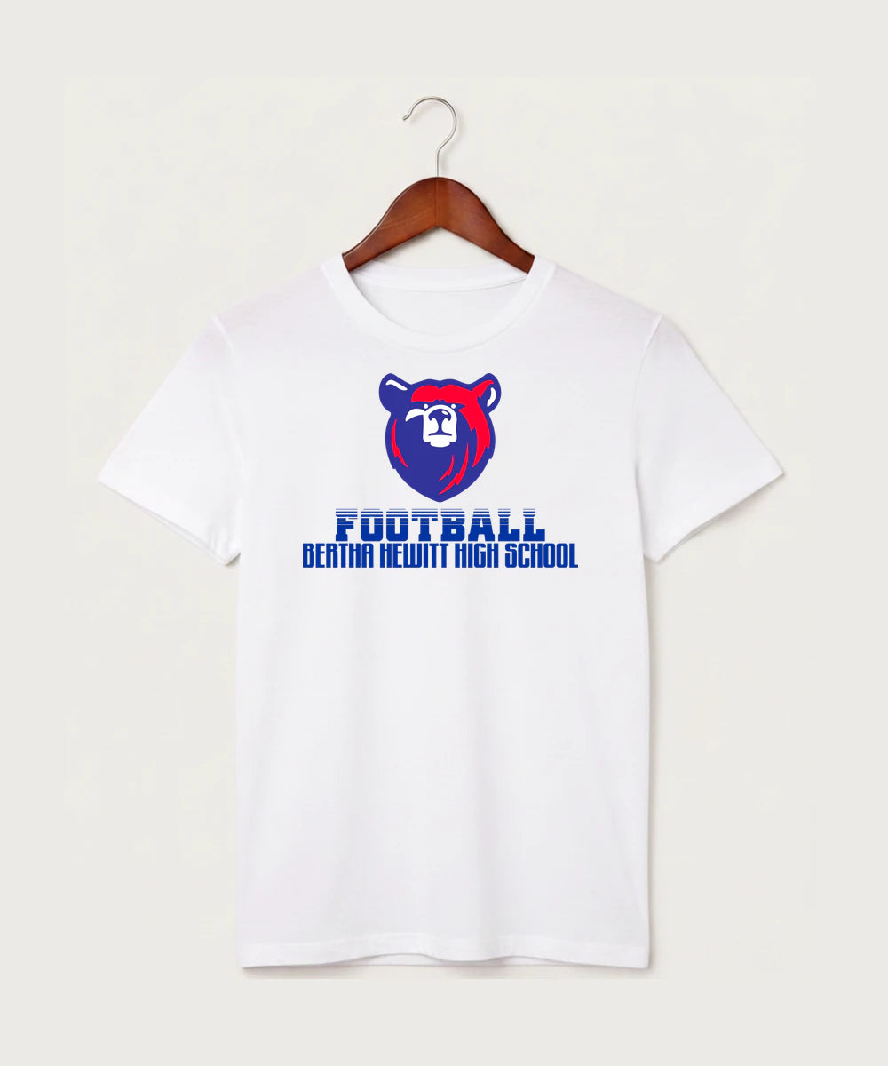 Bertha Hewitt High School Football (Boys) - White T-Shirt - Full Front
