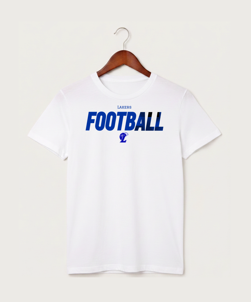 Lakeview High School Football (Boys) - White T-Shirt - Full Front