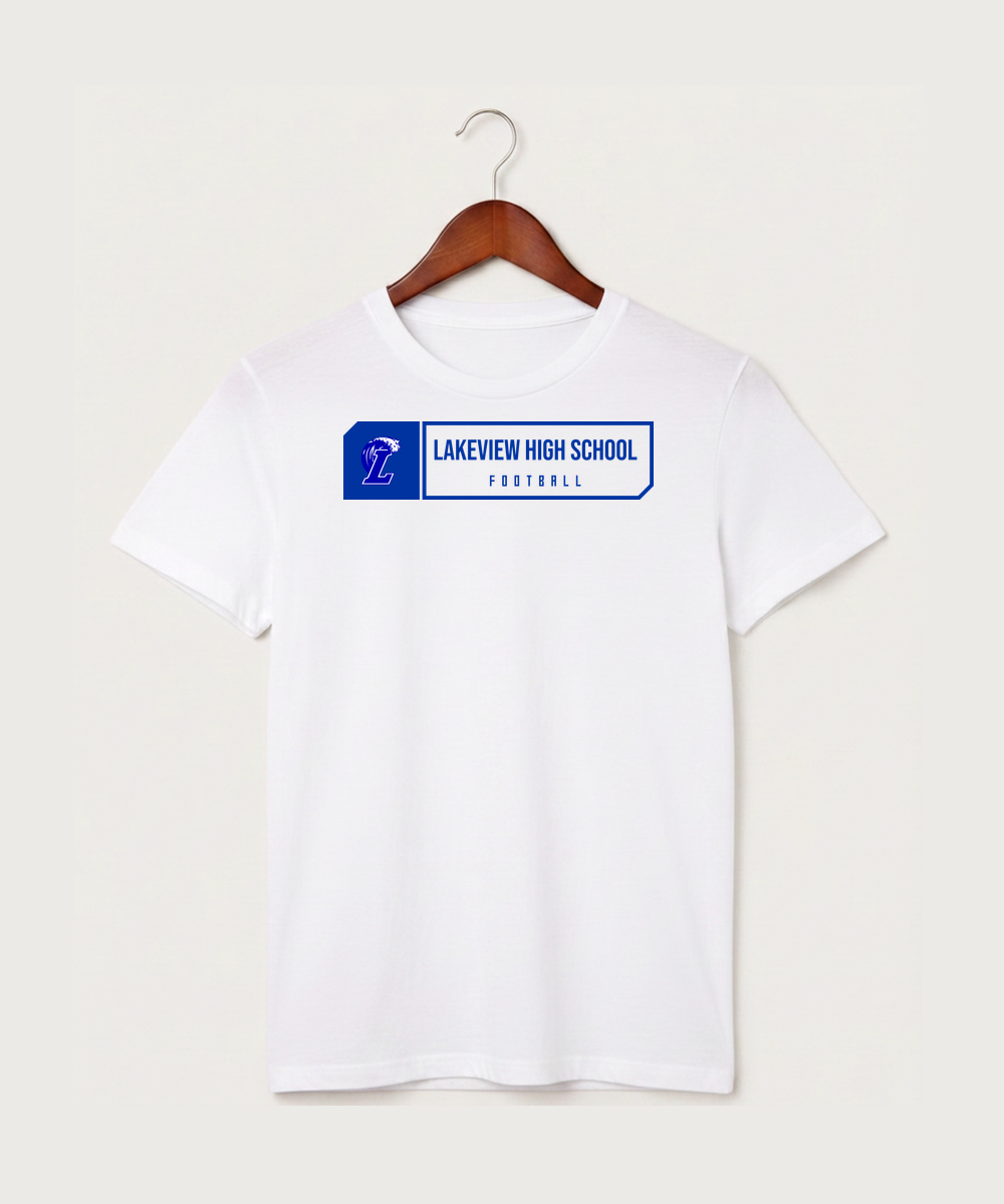Lakeview High School Football (Boys) - White T-Shirt - Full Front