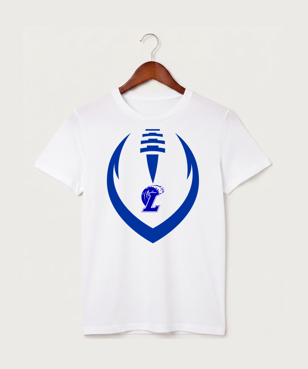 Lakeview High School Football (Boys) - White T-Shirt - Full Front