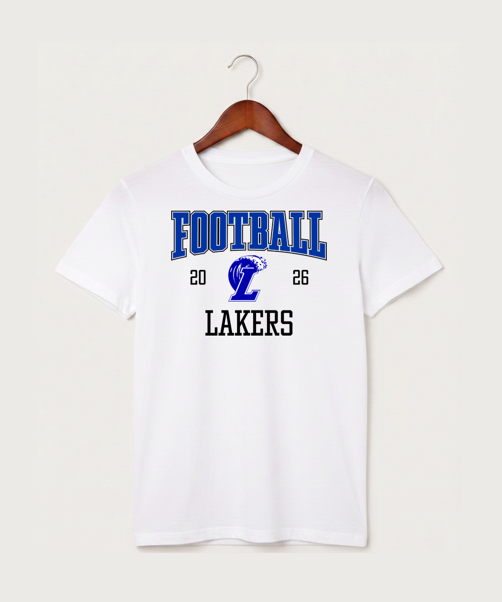Lakeview High School Football (Boys) - White T-Shirt - Full Front