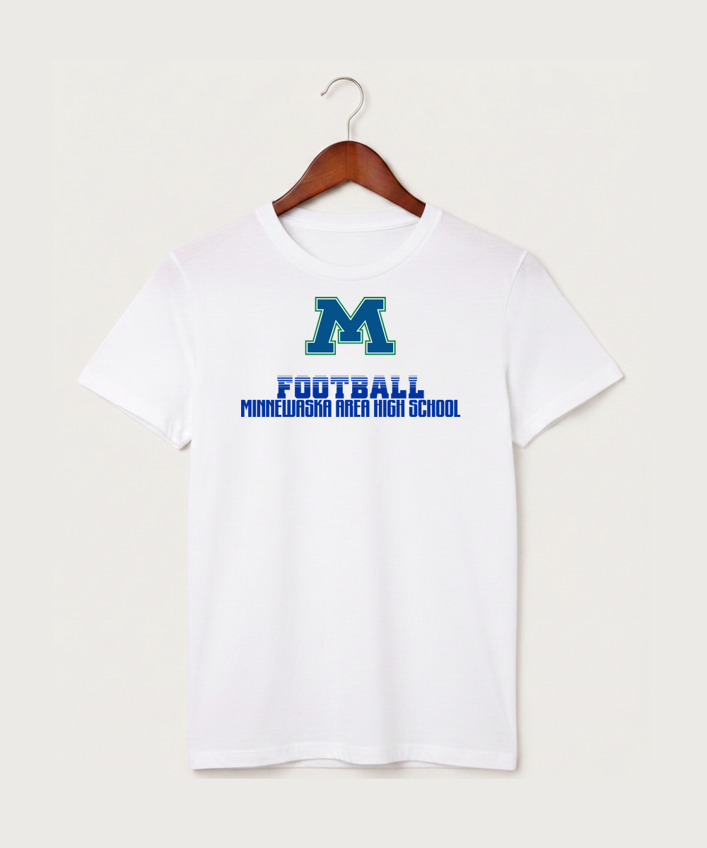 Minnewaska Area High School Football (Boys) - White T-Shirt - Full Front