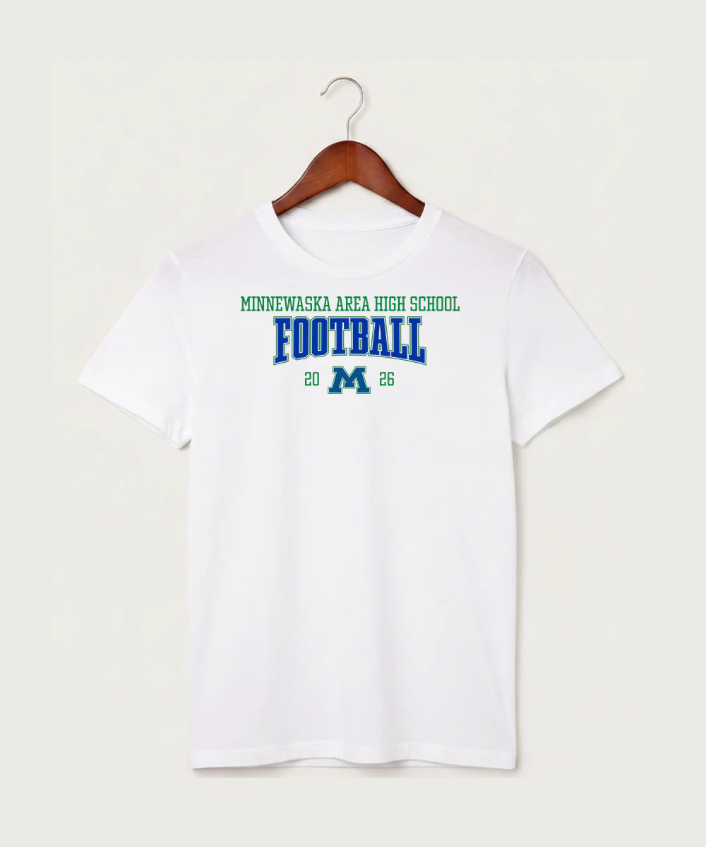 Minnewaska Area High School Football (Boys) - White T-Shirt - Full Front