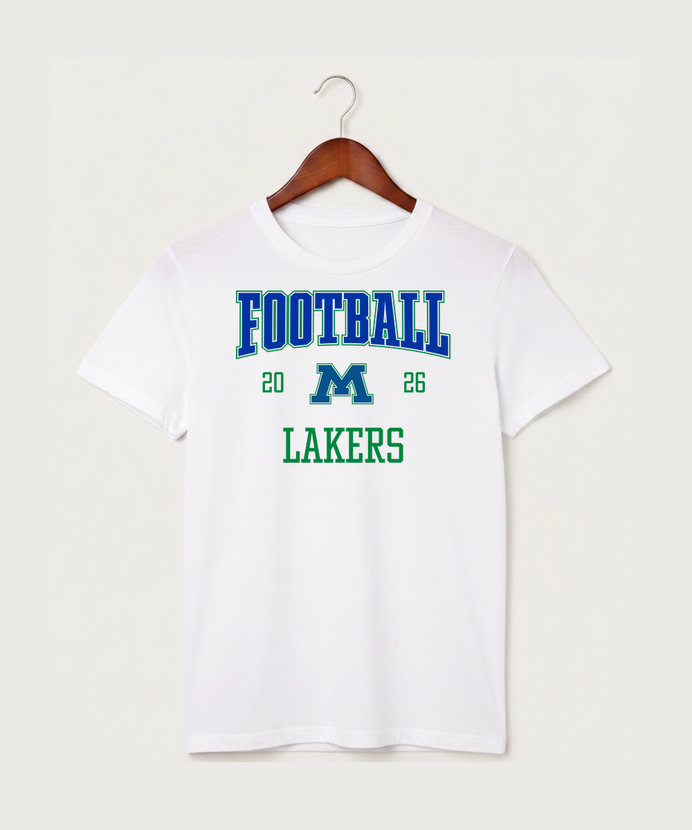Minnewaska Area High School Football (Boys) - White T-Shirt - Full Front