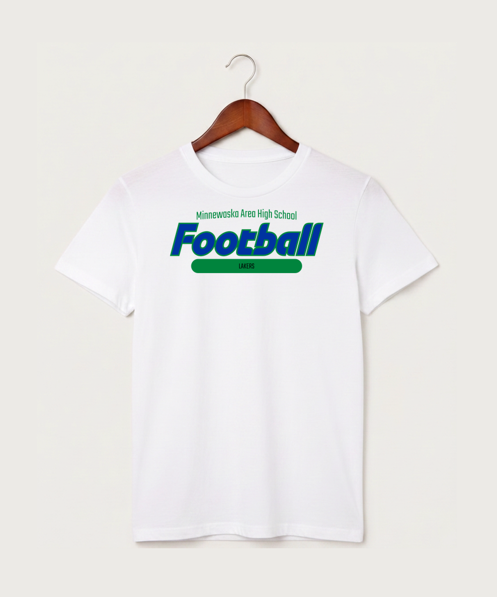 Minnewaska Area High School Football (Boys) - White T-Shirt - Full Front