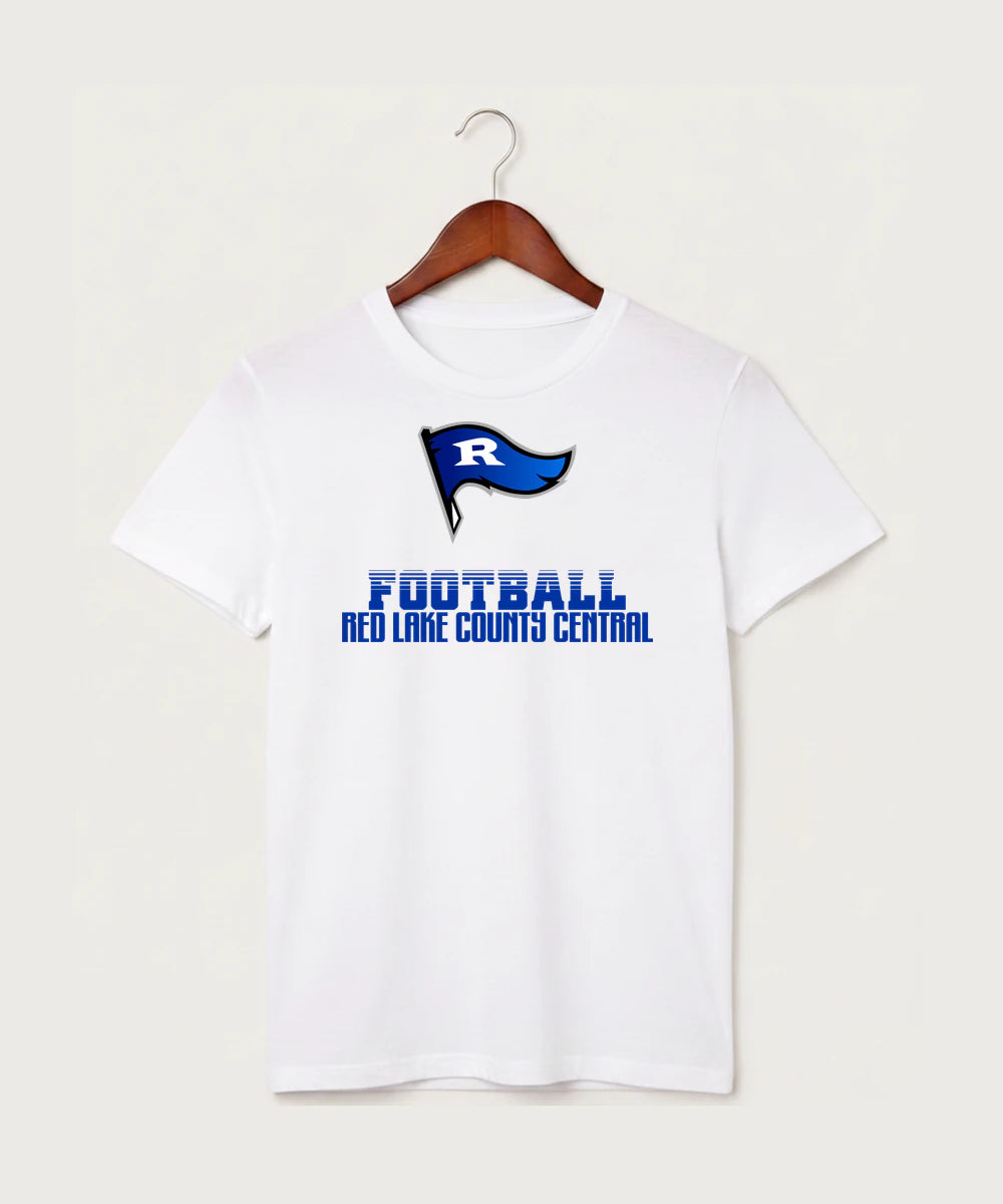 Red Lake County Central Football (Boys) - White T-Shirt - Full Front