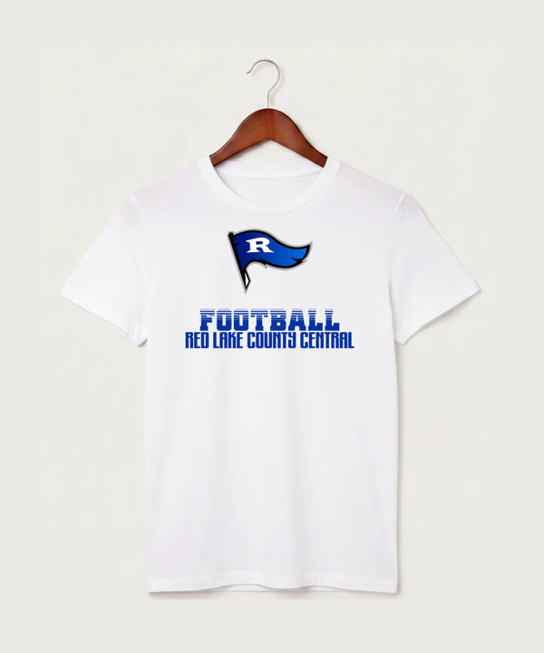 Red Lake County Central Football (Boys) - White T-Shirt - Full Front