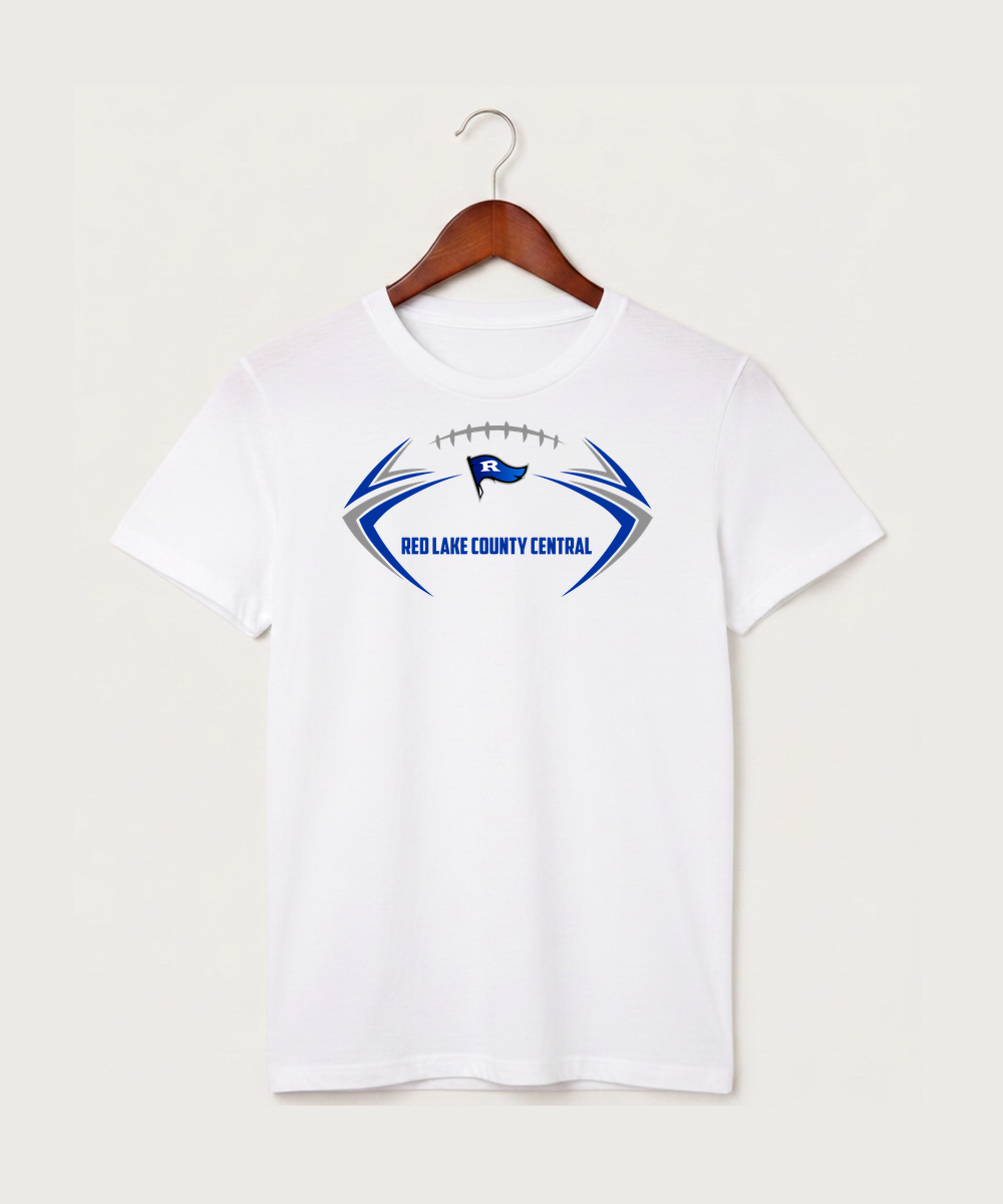 Red Lake County Central Football (Boys) - White T-Shirt - Full Front