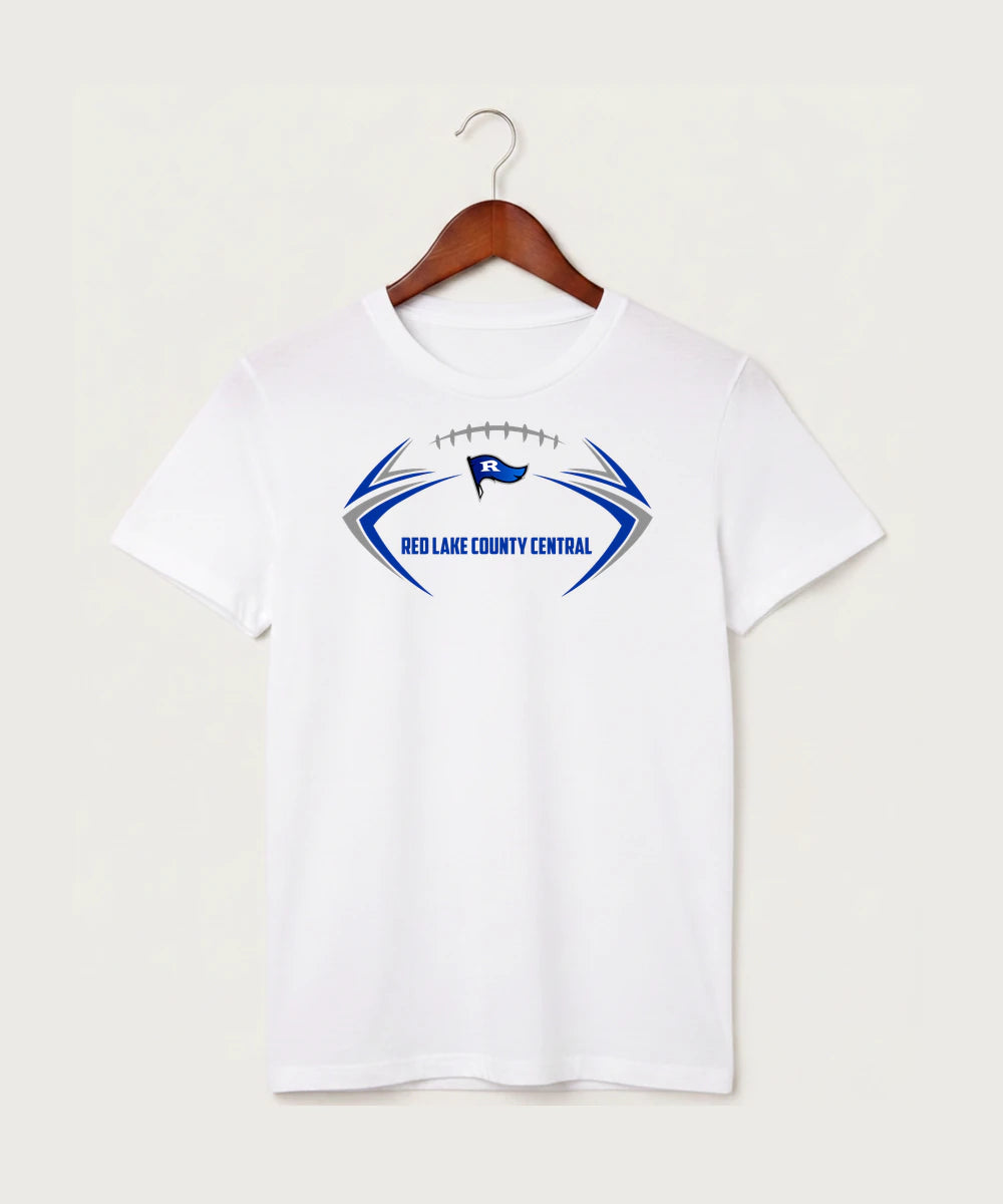Red Lake County Central Football (Boys) - White T-Shirt - Full Front