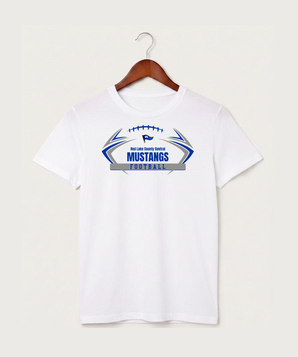 Red Lake County Central Football (Boys) - White T-Shirt - Full Front